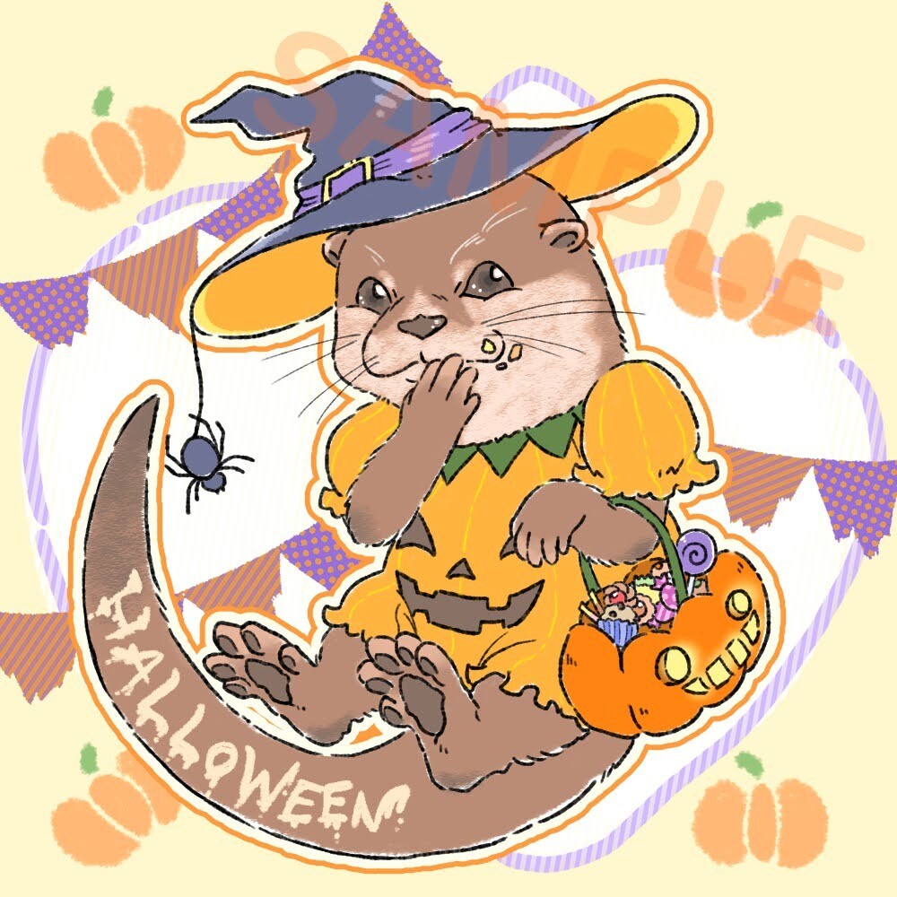 ハロウィン限定☆生き物×ハロウィンアイコン描きます 商用可!ペットやお好きな動物をハロウィンと掛け合わせます イメージ1