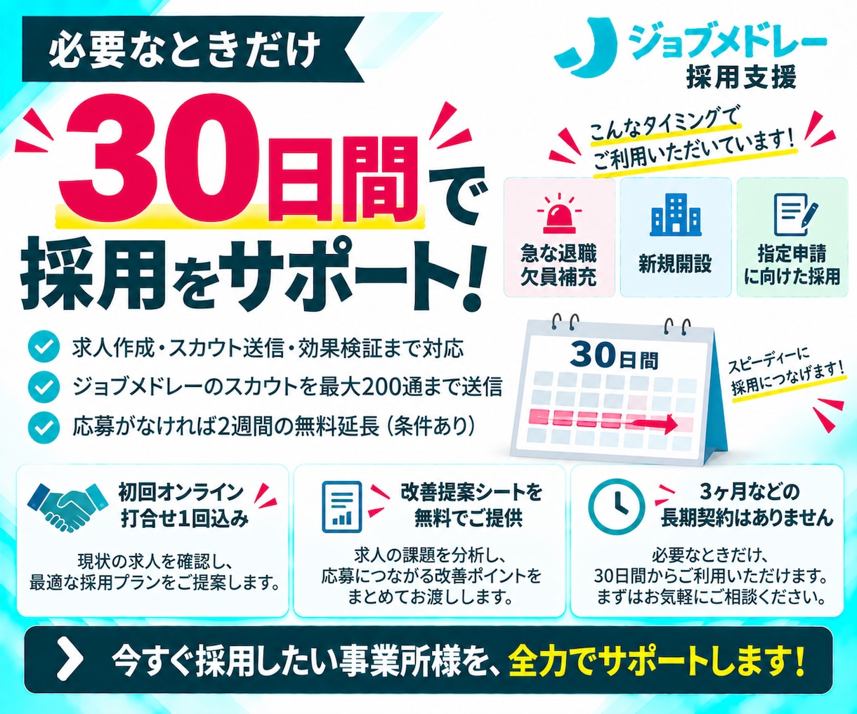 30日間【児発管】のジョブメドレー採用代行します ｜急な退職・欠員に！｜求人改善＋スカウト代行で後任採用を支援 イメージ8