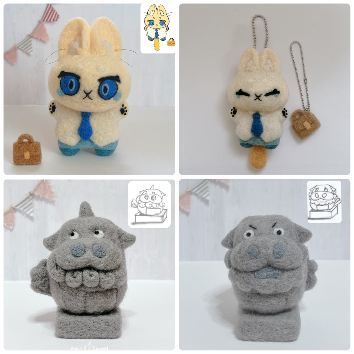 オリジナルキャラを羊毛フェルトのマスコットにします 写真や画像、手書きのイラストからお作りします☆ イメージ2