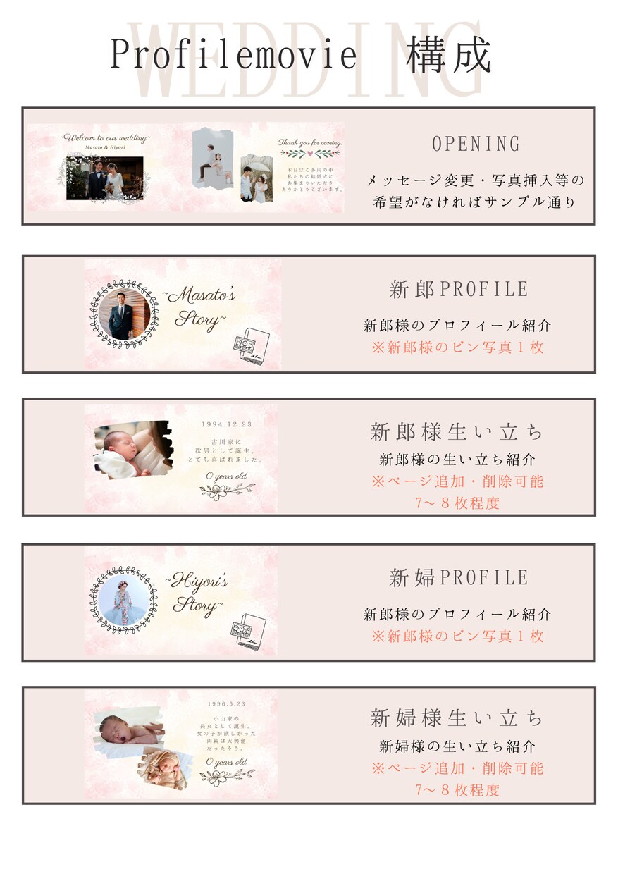 結婚式のプロフィールムービー作成します おふたりの大切な日に心を込めて作成いたします イメージ2