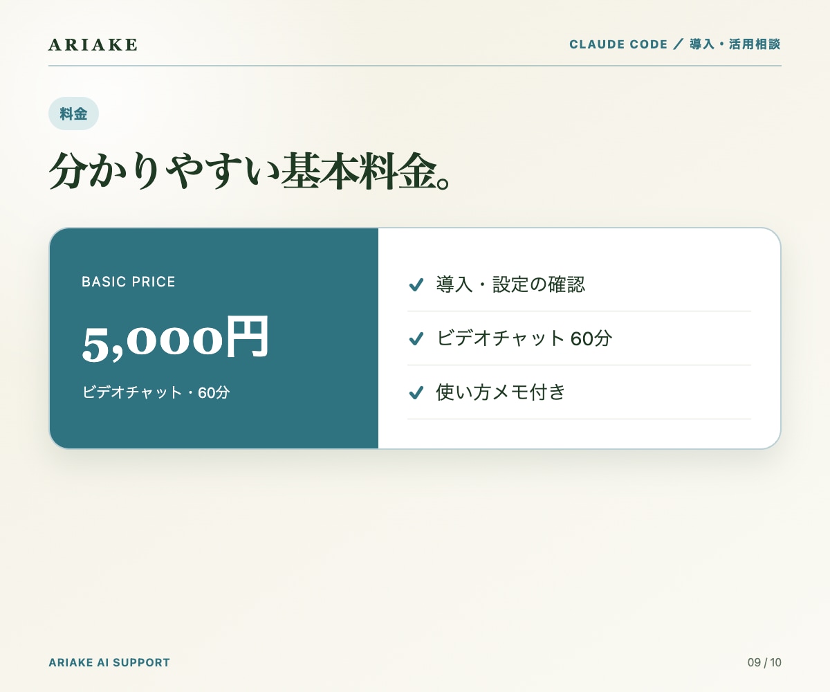 Claude Codeの導入をサポートします まずはご相談ください。60分で動く1本を一緒に作ります イメージ8