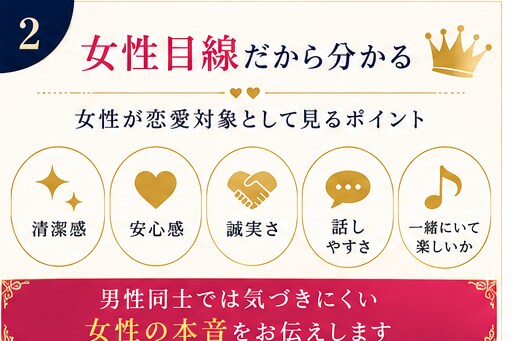 40歳以上の男性へ✴︎恋愛・婚活サポートします 外見・内面の印象を改善して魅力アップ！理想の出会いへ イメージ3