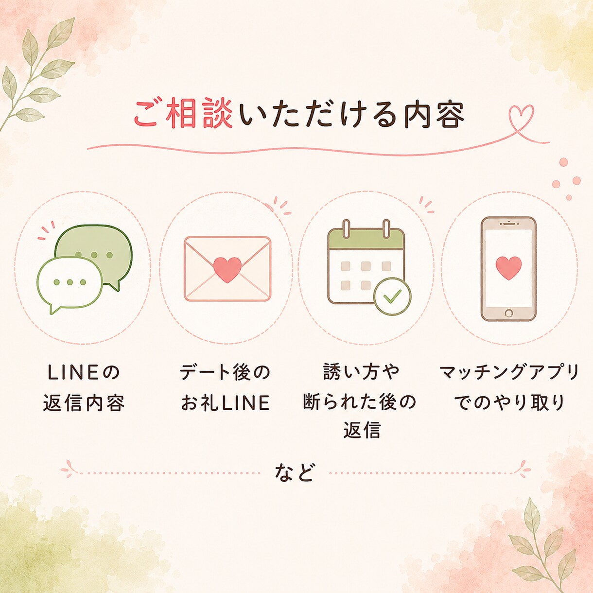 男性向け恋愛相談／LINE添削&アドバイスします LINEが苦手な男性へ。女性目線で一緒に考えます イメージ4