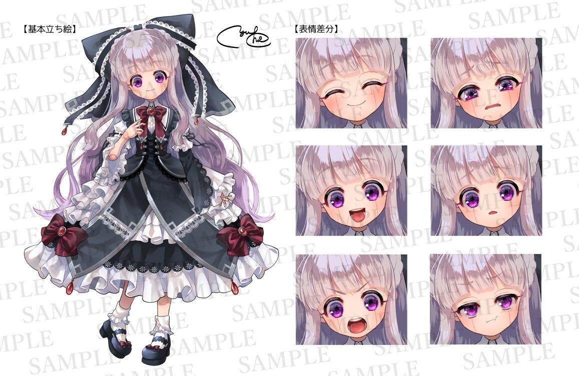 ゴスロリ少女やイケメン！表情豊かな絵をお描きします Vtuber、キャラクター立ち絵制作、配信画面などにも対応！ イメージ2