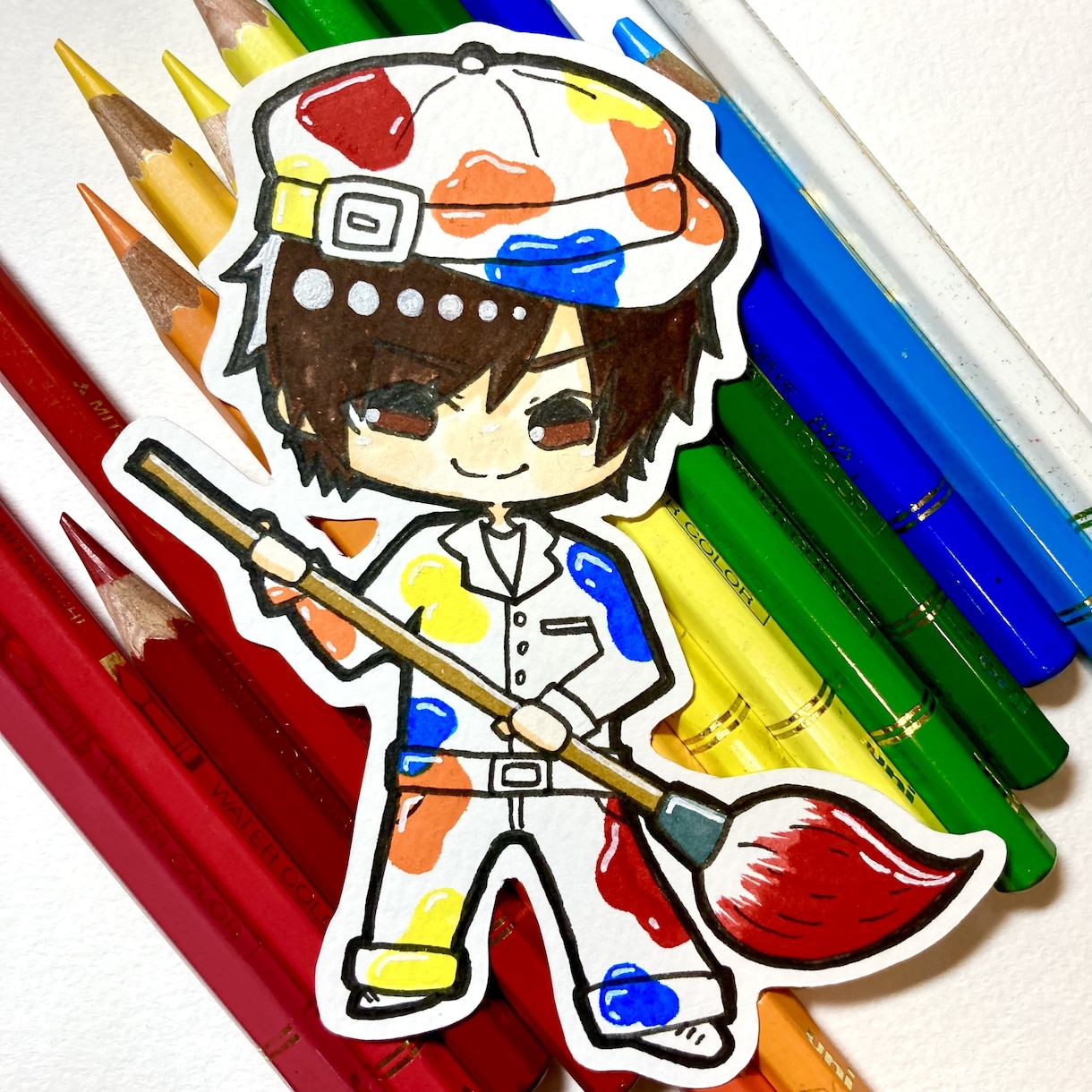 コラージュ色紙作成します オリジナルキャラクターや推し様を色紙いっぱいにデコります イメージ2