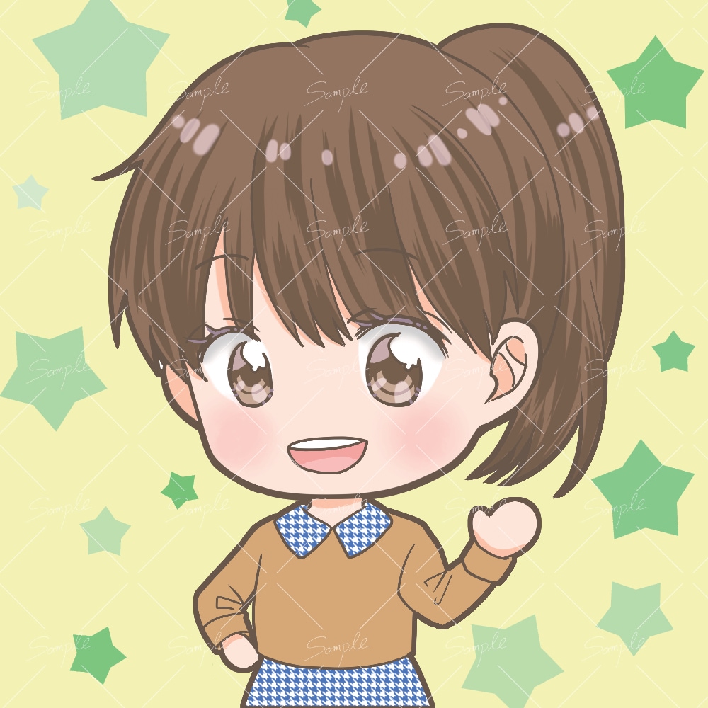 可愛いＳＤアイコン描きます アニメ塗り寄りの可愛いバストアップのＳＤアイコン描きます。 イメージ1