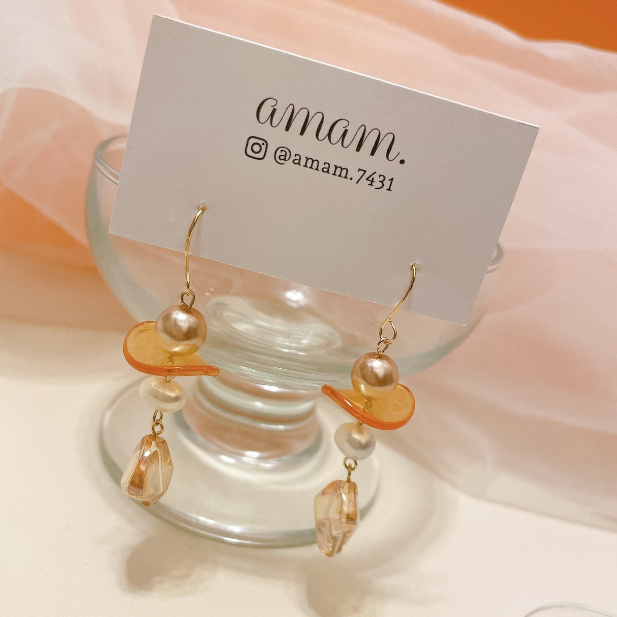 新作ハンドメイドアクセサリーを制作致します カラーシリーズの登場♡ オレンジ♡ イメージ2