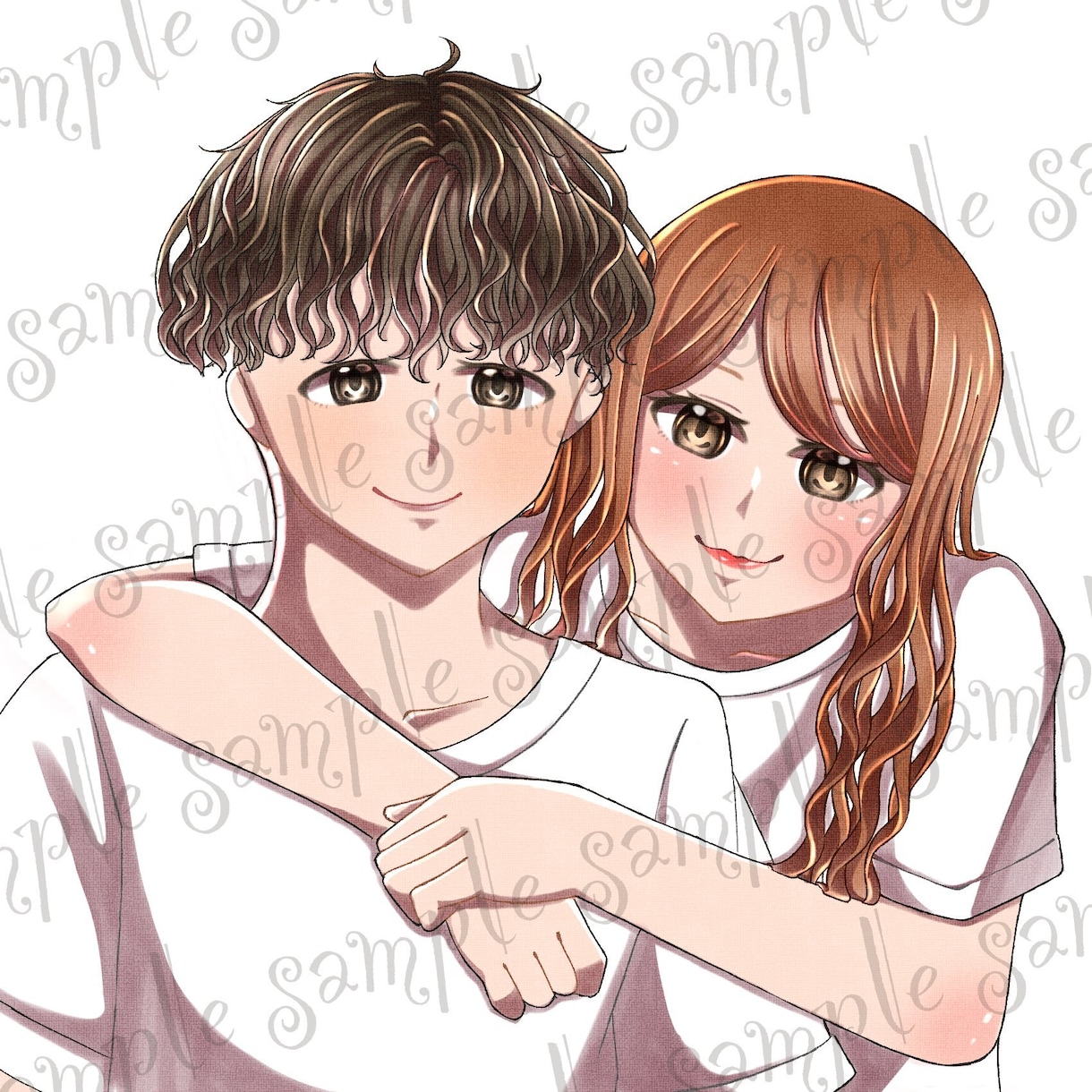 似顔絵イラスト承ります 少女漫画風の可愛い絵柄イラスト描きす イメージ3