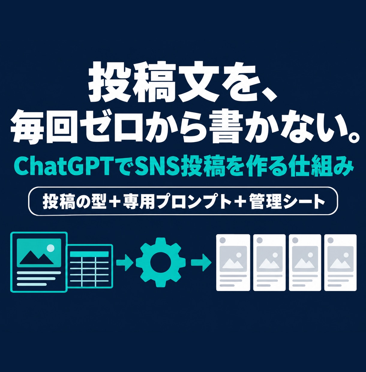 ChatGPTでSNS投稿を作る仕組みを整えます 投稿の型・専用プロンプト・管理シートを一式納品 イメージ1