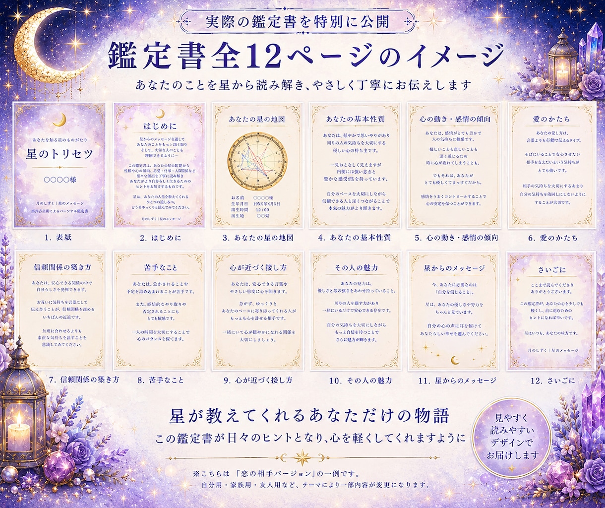 自分や大切な人を知るやさしい星読みをします 星から自分や大切な人を知り心を軽くする鑑定書 イメージ8