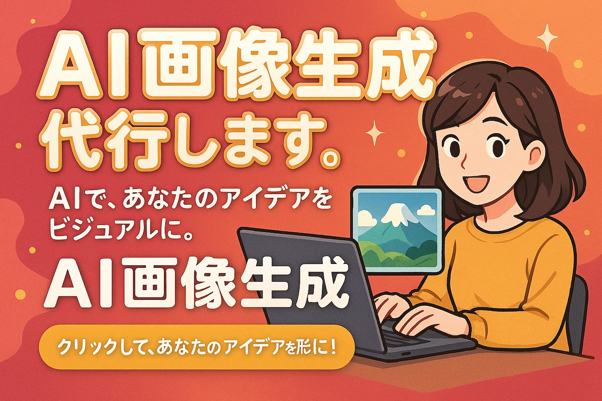 画像生成を加速します AI技術であなたのイメージを形に。画像生成を代行します。 イメージ1