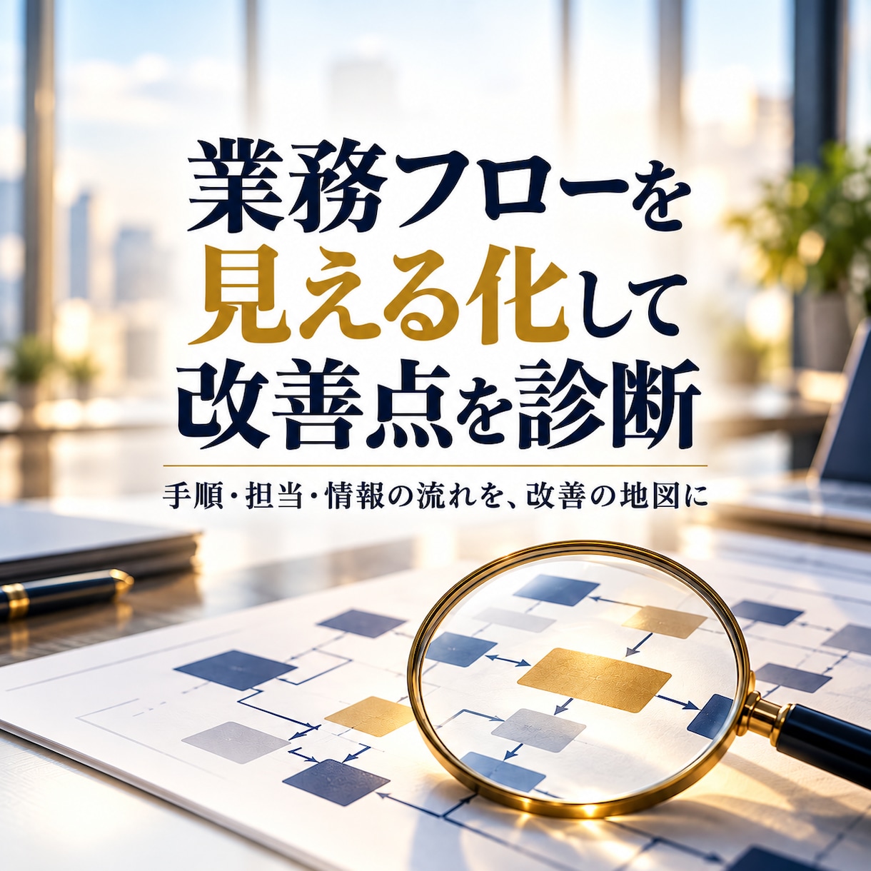 業務フローを見える化して改善点を診断します 手順・担当・情報の流れを、改善の地図に イメージ1