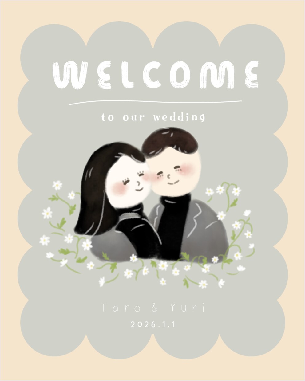結婚式やウェルカムボードの似顔絵イラスト描きます 結婚式・ウェルカムボード・プレゼント・お祝いなど イメージ9