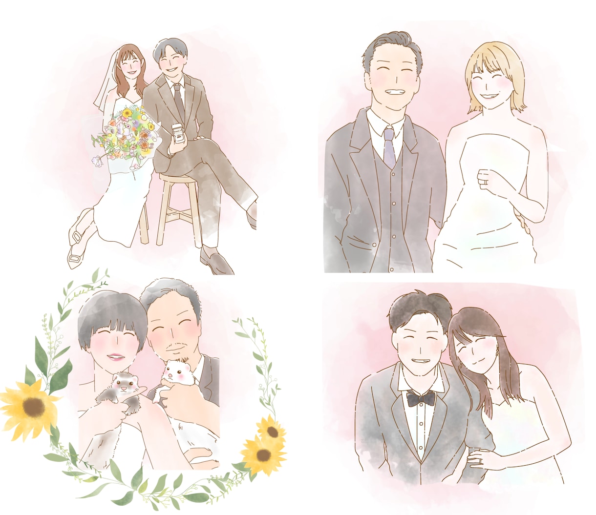 似顔絵入りゆるふわ婚姻届をお作りします お気に入り写真をウエディング姿にドレスアップしてお作りします イメージ7