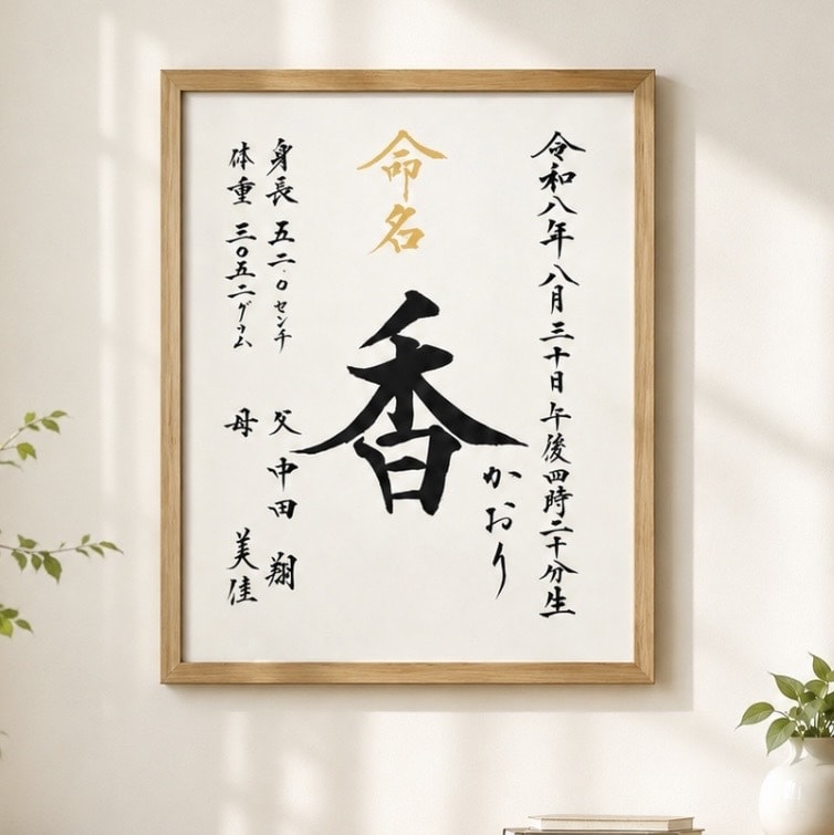美しい毛筆手書き本格命名書を迅速に丁寧に制作します 大切なお子様への初めての贈り物！一生物の記念となる品にします イメージ6