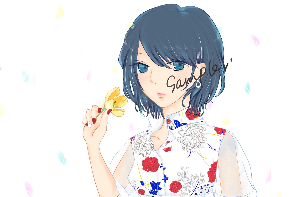 あなただけのオリジナルアイコンをお描きします キレイめな女の子の水彩（＋厚塗り）絵が得意です(*'ω'*) イメージ2