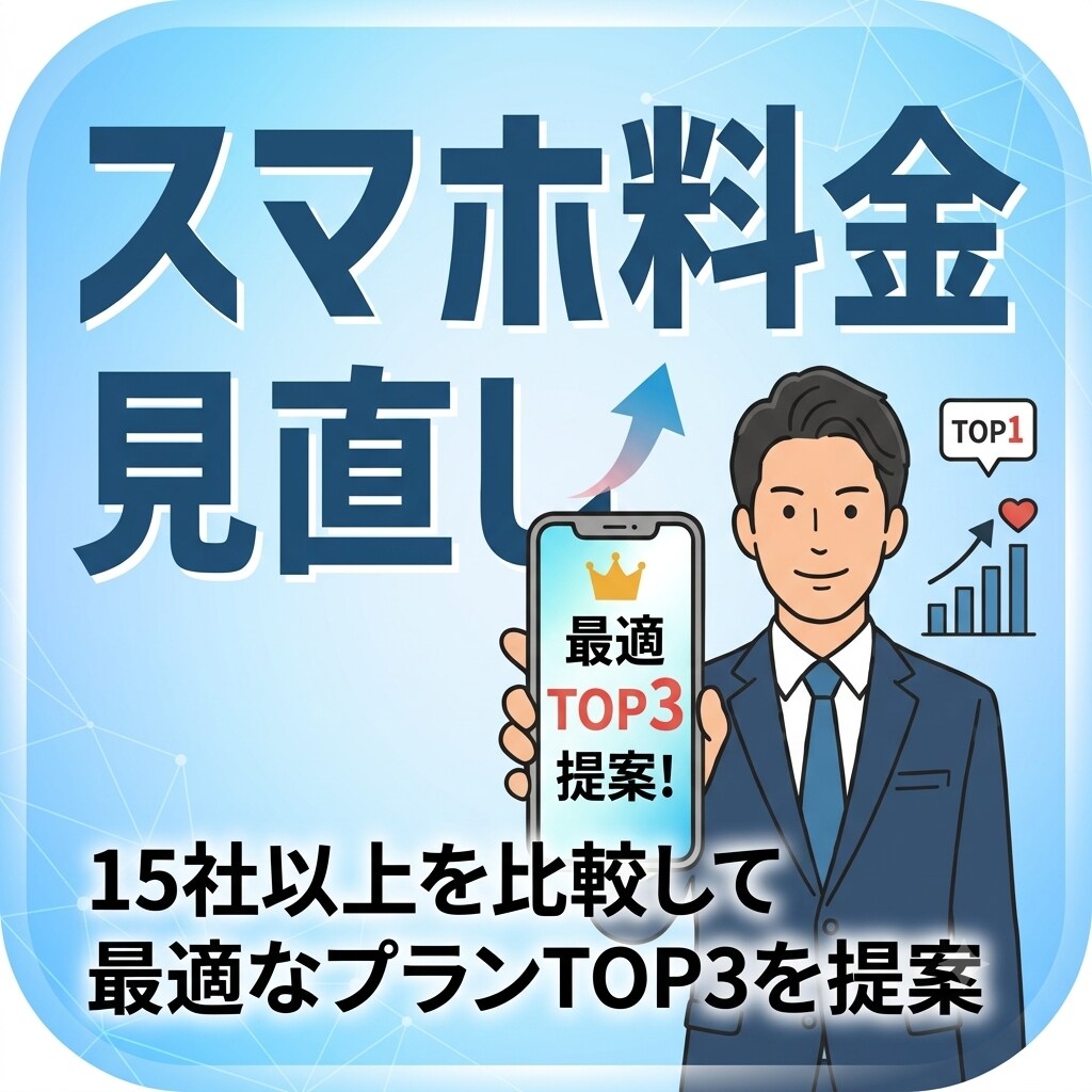 元au県1位が提案！最適なスマホ代を選びます 15社以上を徹底比較！あなたに最適なTOP3を提案 イメージ1