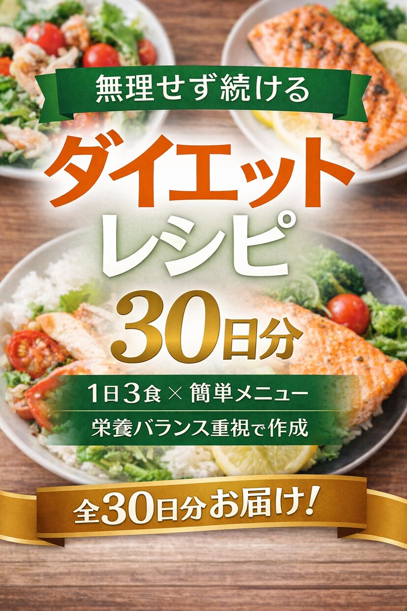 栄養バランスを考えたダイエットレシピを作成します 無理なく続けられるダイエットレシピを30日分ご提供します イメージ1