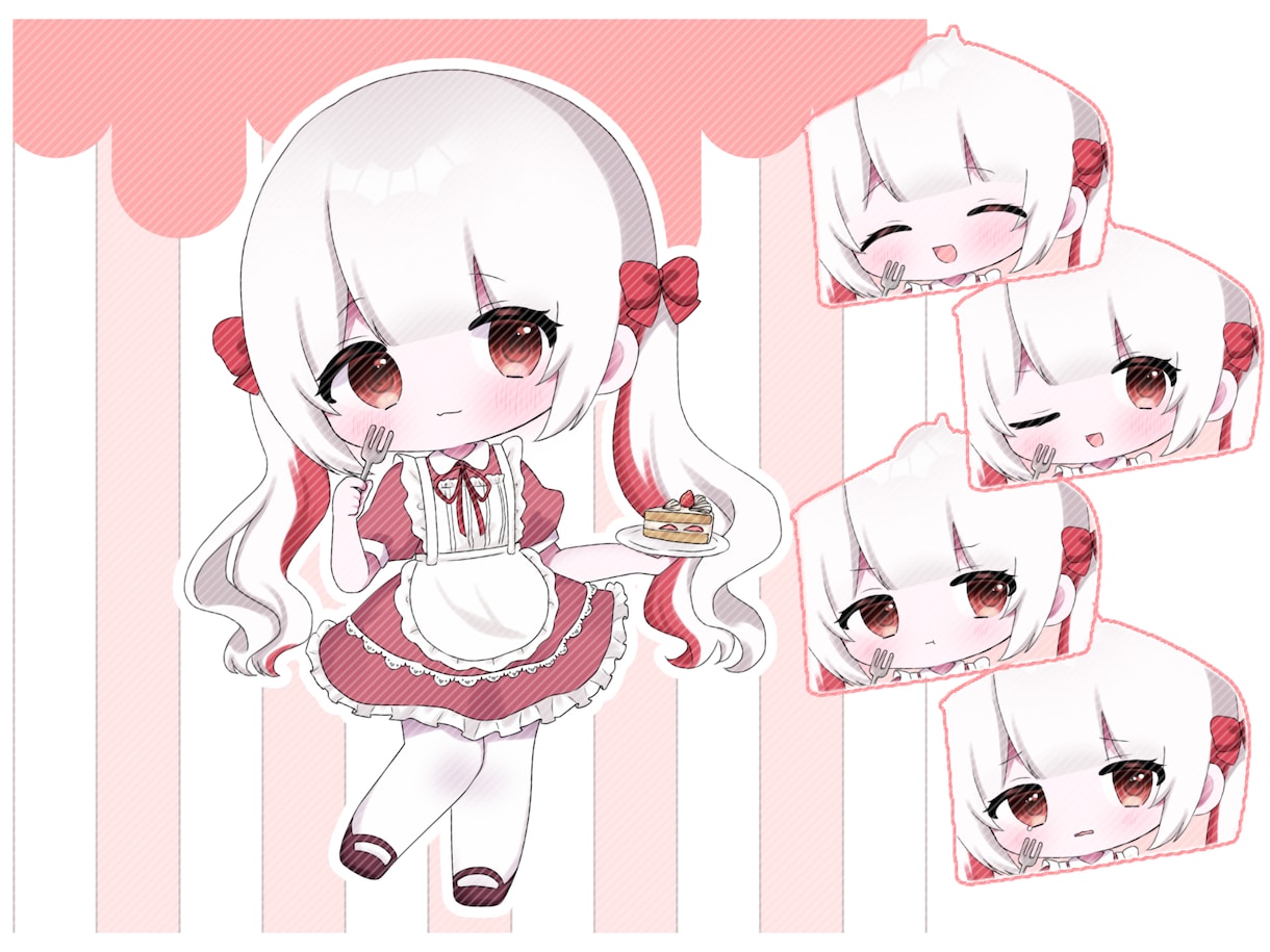 ちびキャラ・ミニキャラ・SDイラストを描きます ♡ 表情差分５パターンセットです︎ ♡ イメージ2