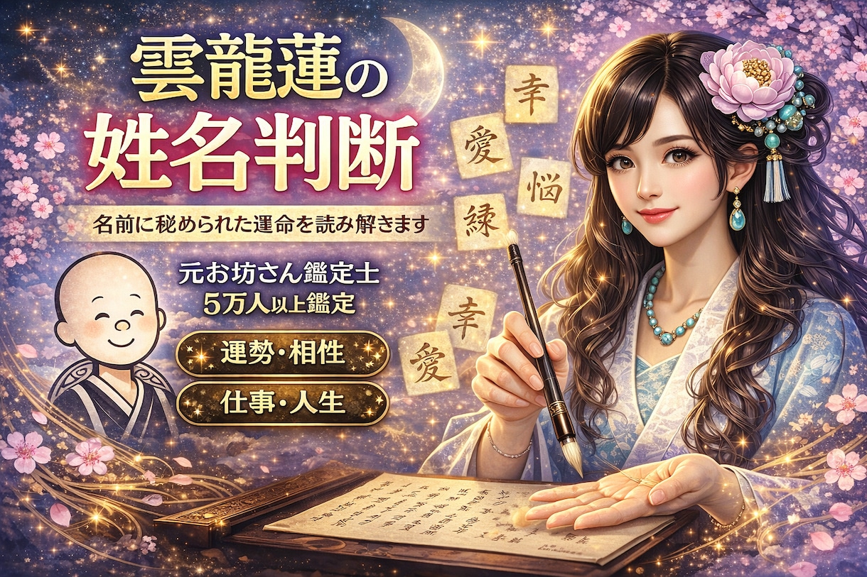 お坊さん鑑定師が姓名判断致します 最短1時間！お坊さん鑑定師がシンプルに姓名判断致します。 イメージ2