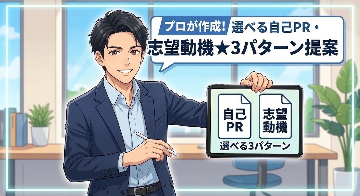 選べる自己PR・志望動機★3パターン提案します ヒアリング回答のみ！3案から選べる作成サポート イメージ3
