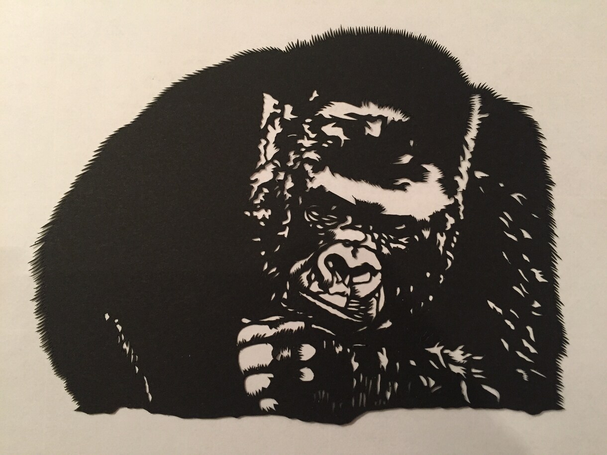 写真から切り絵作品(人物やペットなど)を作ります お祝いメッセージに手作り切り絵を添えてみませんか？ イメージ4