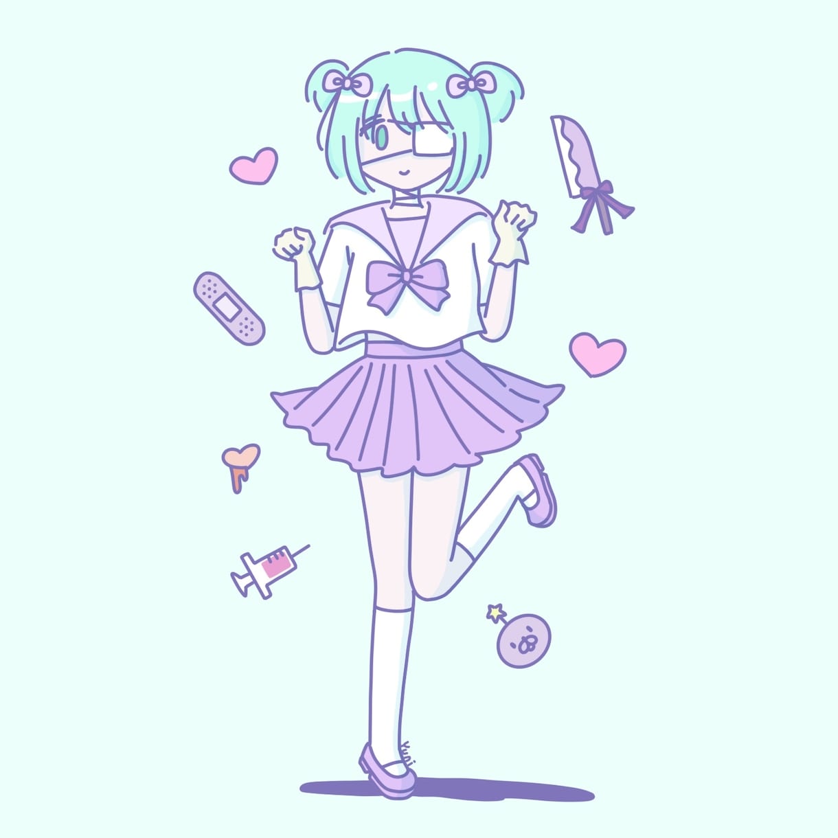 シンプルでポップなイラスト制作します アイコン、ヘッダー、グッズ制作などに★ イメージ1