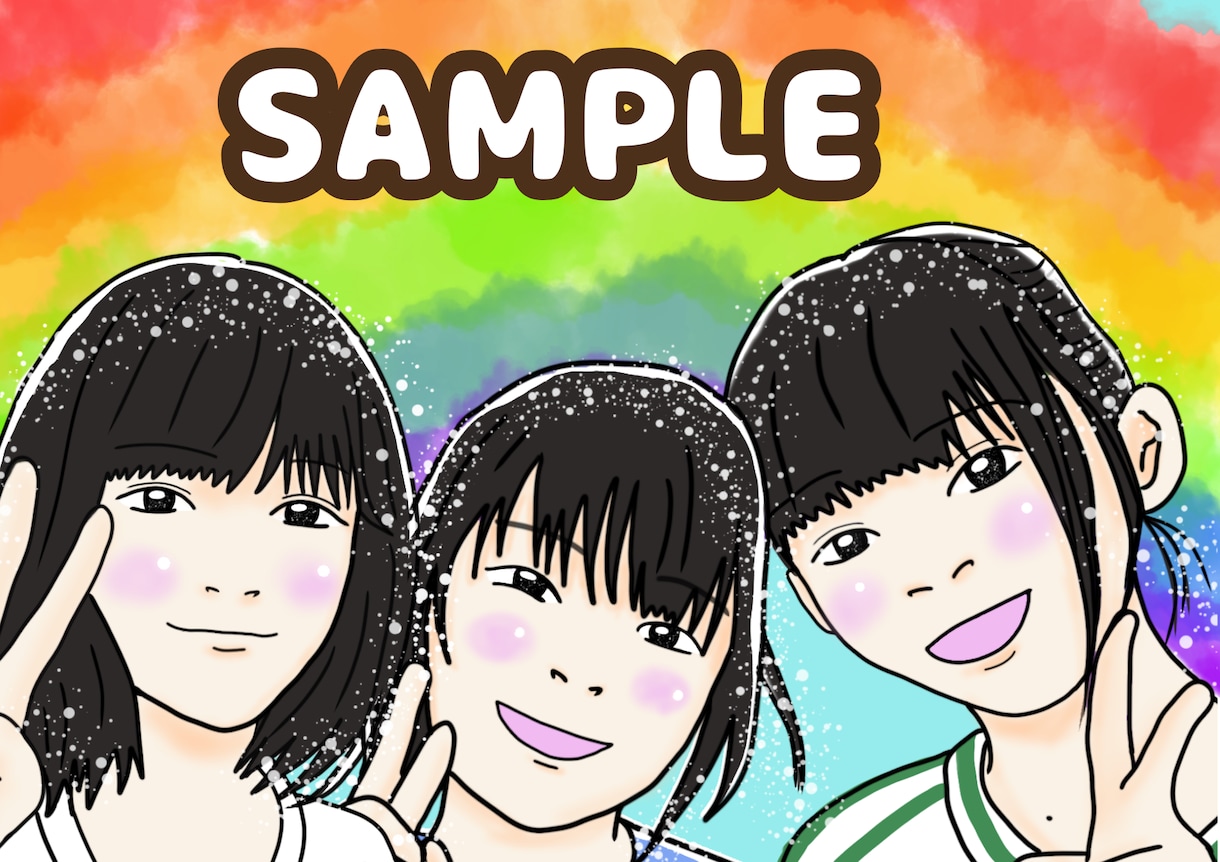 お子様の似顔絵を作成します キラキラでPOPな似顔絵、真心込めて作ります☆ イメージ7