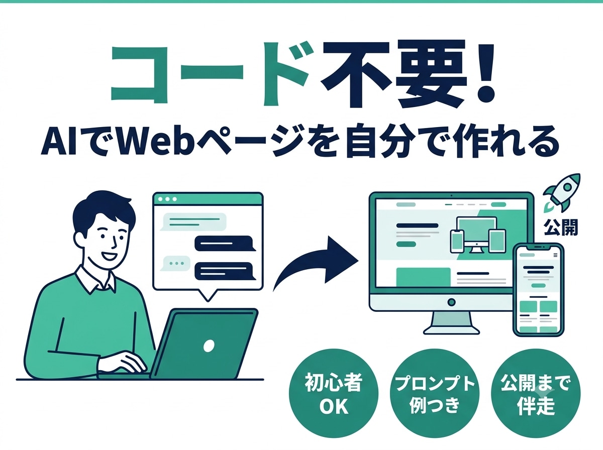 コード不要!ClaudeでWeb制作を教えます コードが書けなくてもAIでWebページを作れるようになります イメージ1