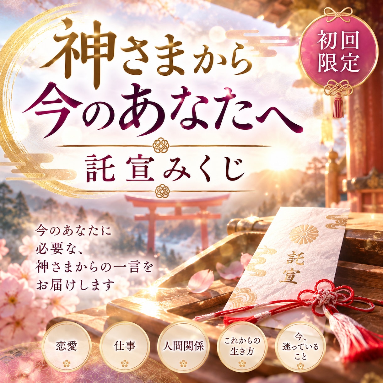 初回限定！神さまから今のあなたへ託宣を頂きます 今のあなたに必要な、神さまからの一言 イメージ1