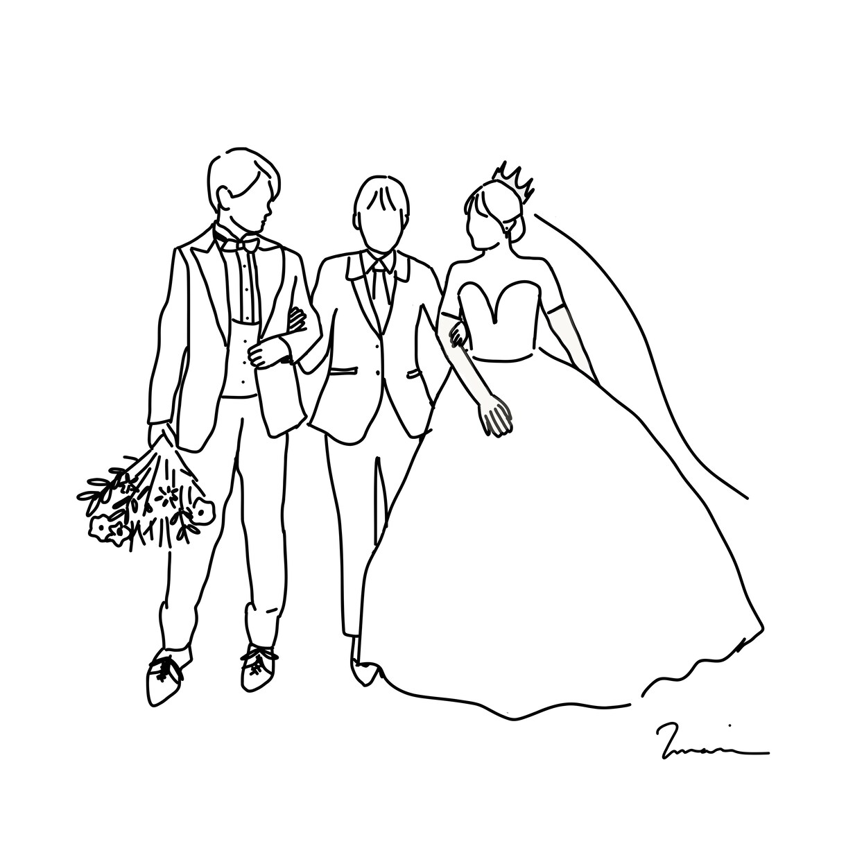カップルやご家族、お子様なんでもイラストかきます 結婚式やSNS、記念にいかがでしょうか❁ イメージ3