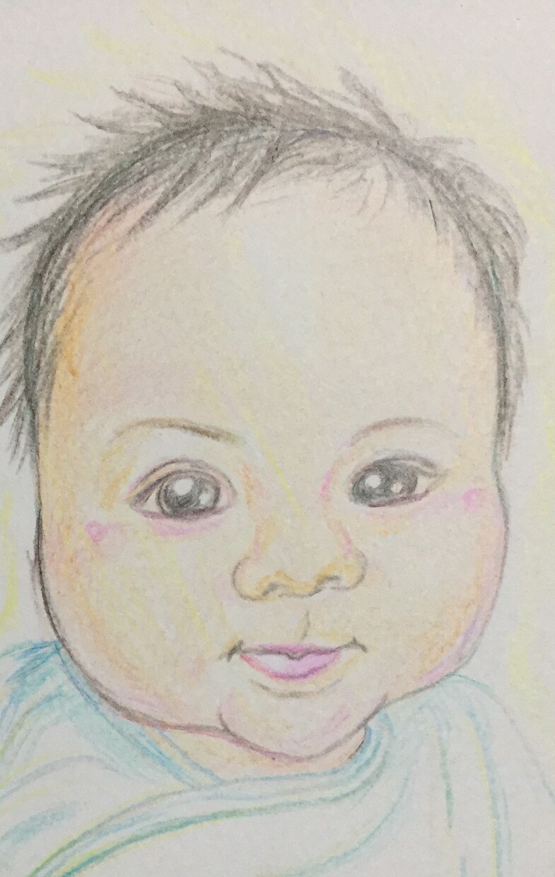 小さなお子さんの似顔絵を描きます プレゼント用、アイコン用など使用目的自由 イメージ2