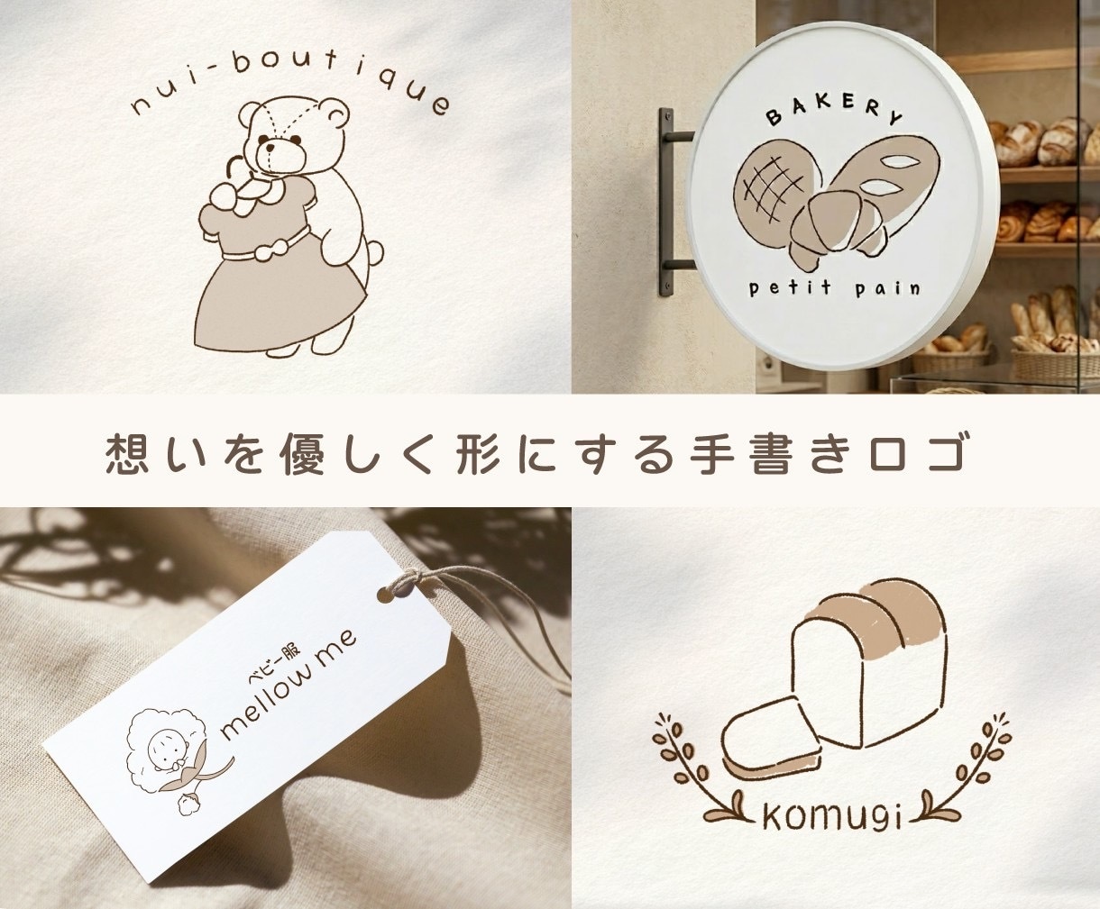 シンプルで優しくあたたかい手描きロゴを作成します ◆5名様限定価格◆ カフェ/ハンドメイド/サロンにオススメ♪ イメージ1