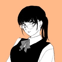 アイコンのモノクロ カラーイラスト描きます 1800円～モノクロメインの和風ファンタジー系女の子イラスト イメージ1