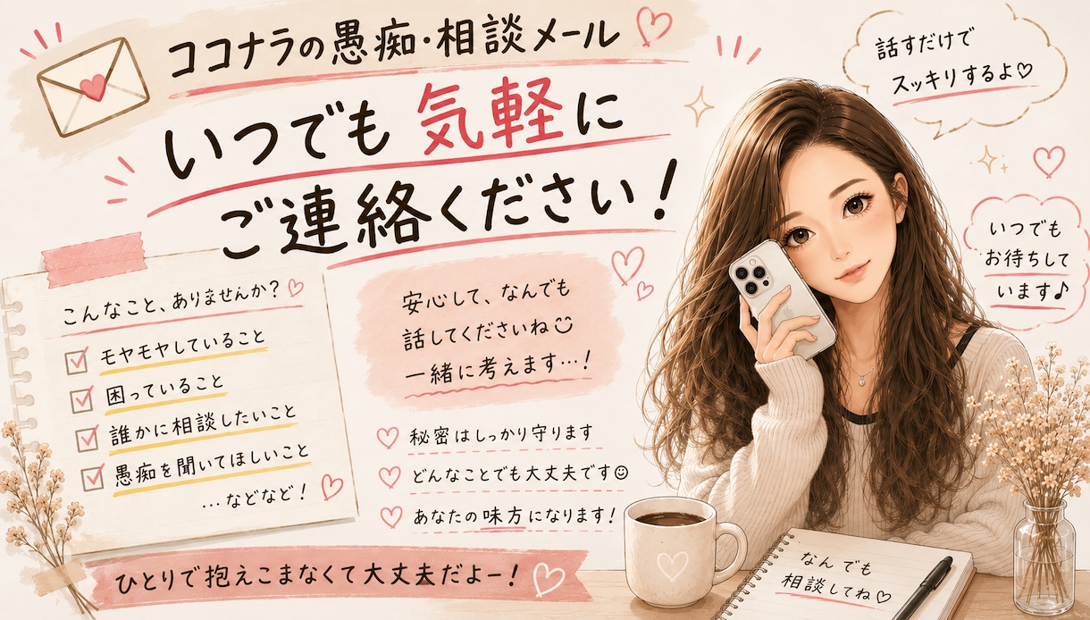あなたの悩み傾聴します 誰にも言えない悩み、不安など一緒に話しませんか？ イメージ1