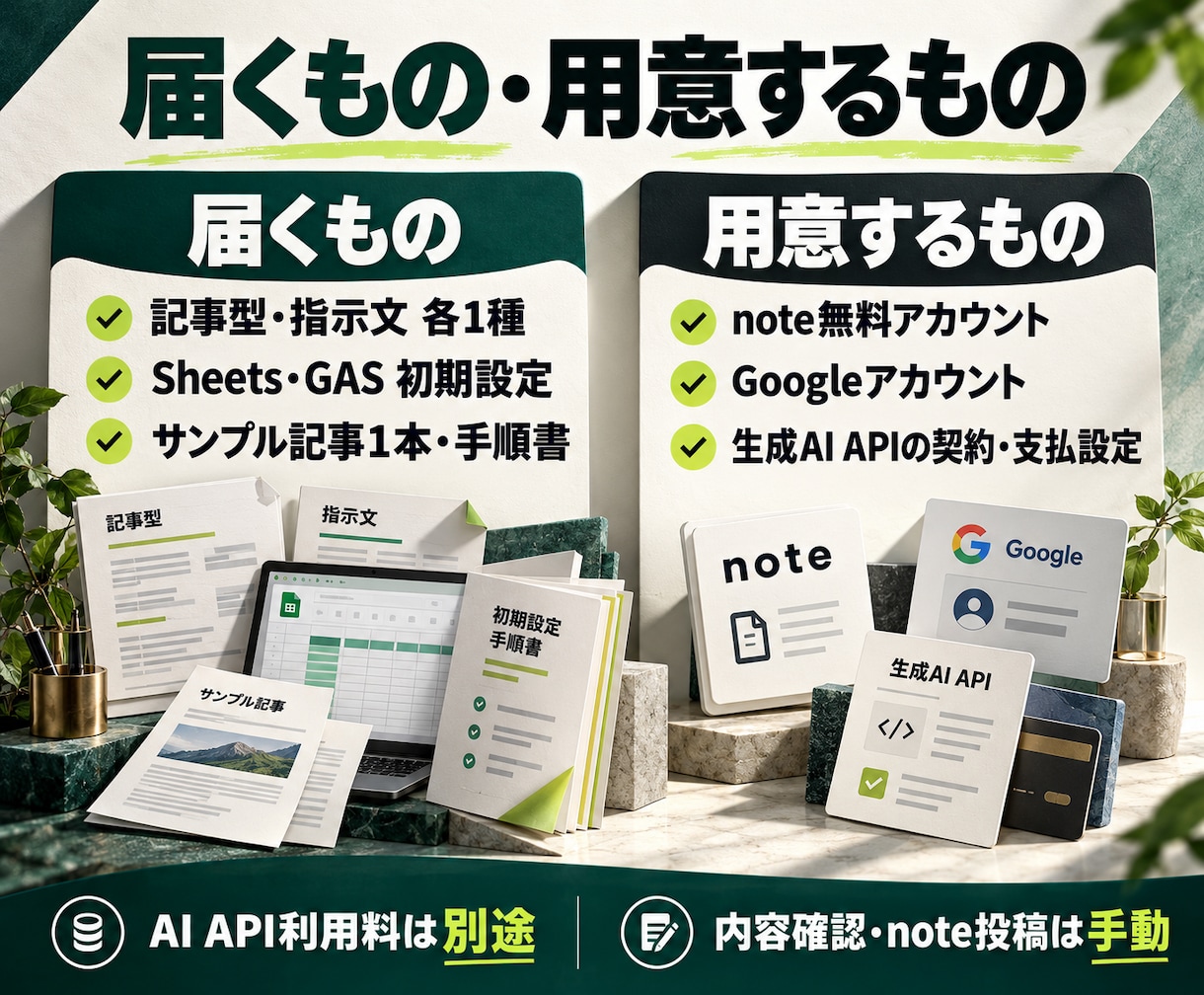 note無料ユーザー向けAI記事作成を整えます 記事案を生成し、確認後にnoteへ手動で貼り付け イメージ3