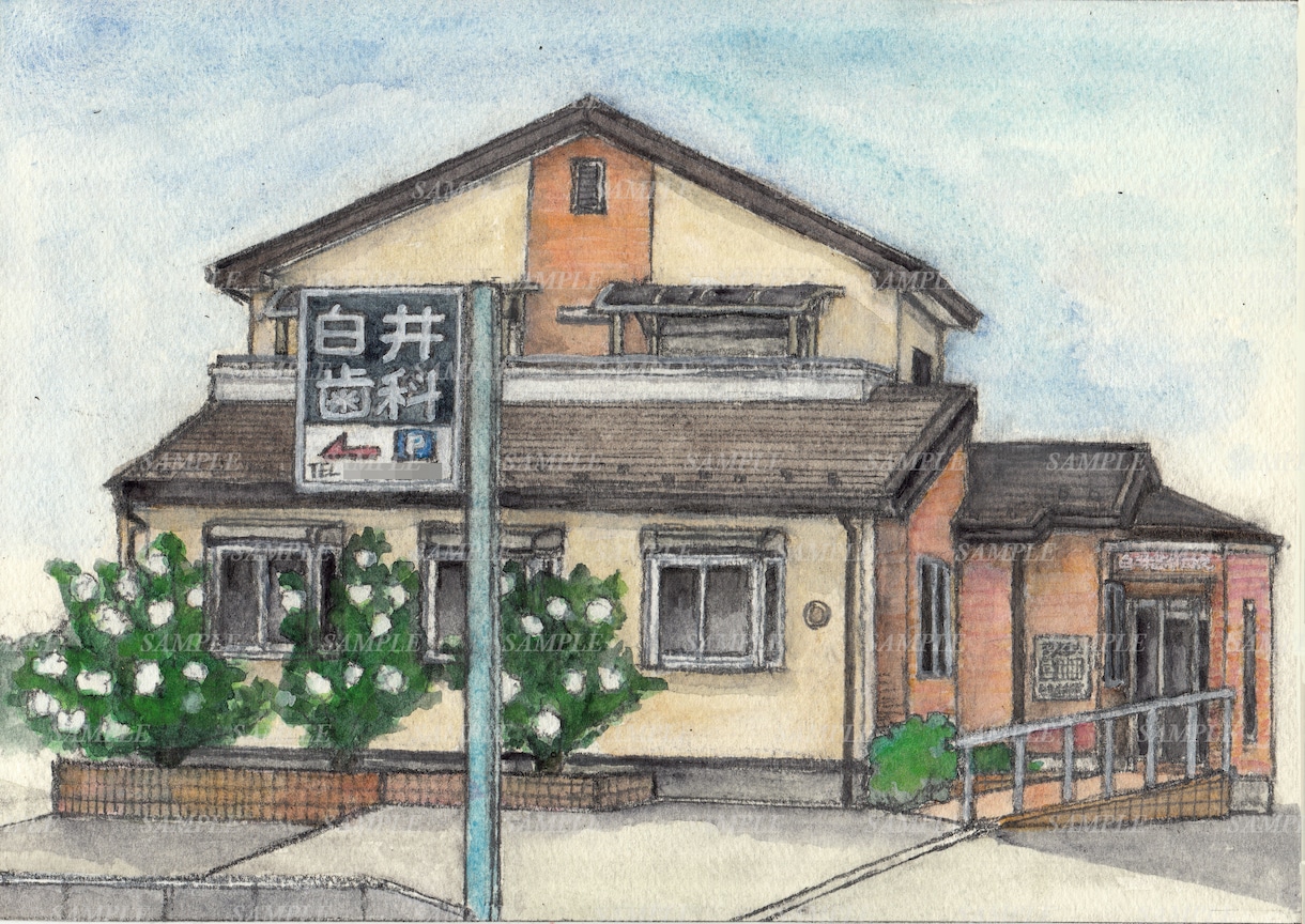 大切な記憶を形に残す貴方だけの特別な一枚描きます 建物をスケッチ風の水彩画で蘇らせる。新築建物のイメージ画にも イメージ1