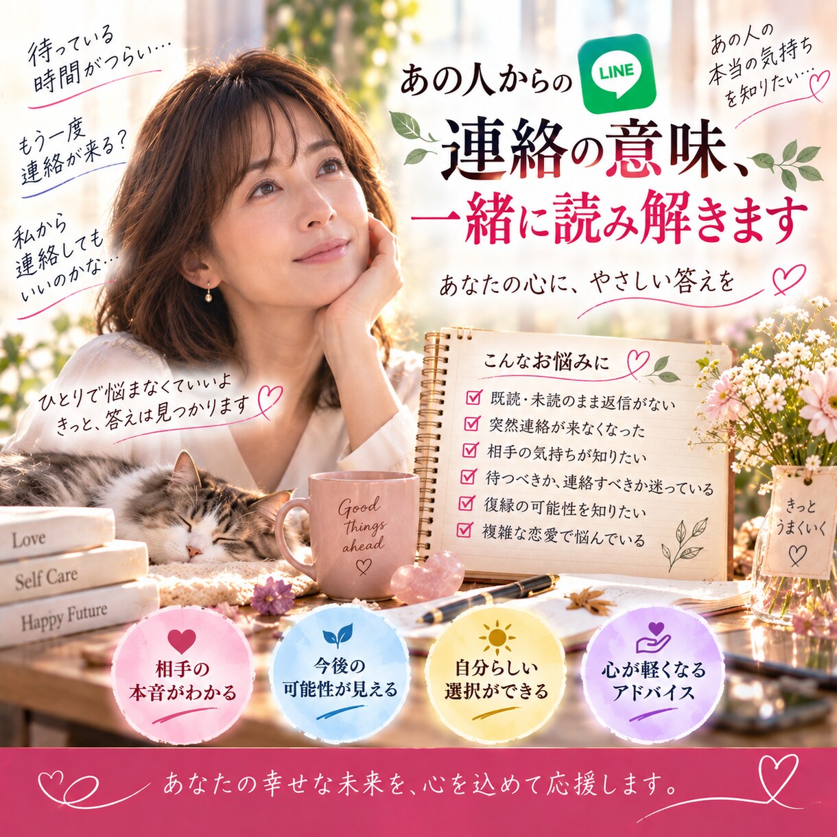 LINEが来ない理由とあの人の本音を鑑定します 「既読・未読のまま…連絡が来ない相手の本音を読み解きます」 イメージ9