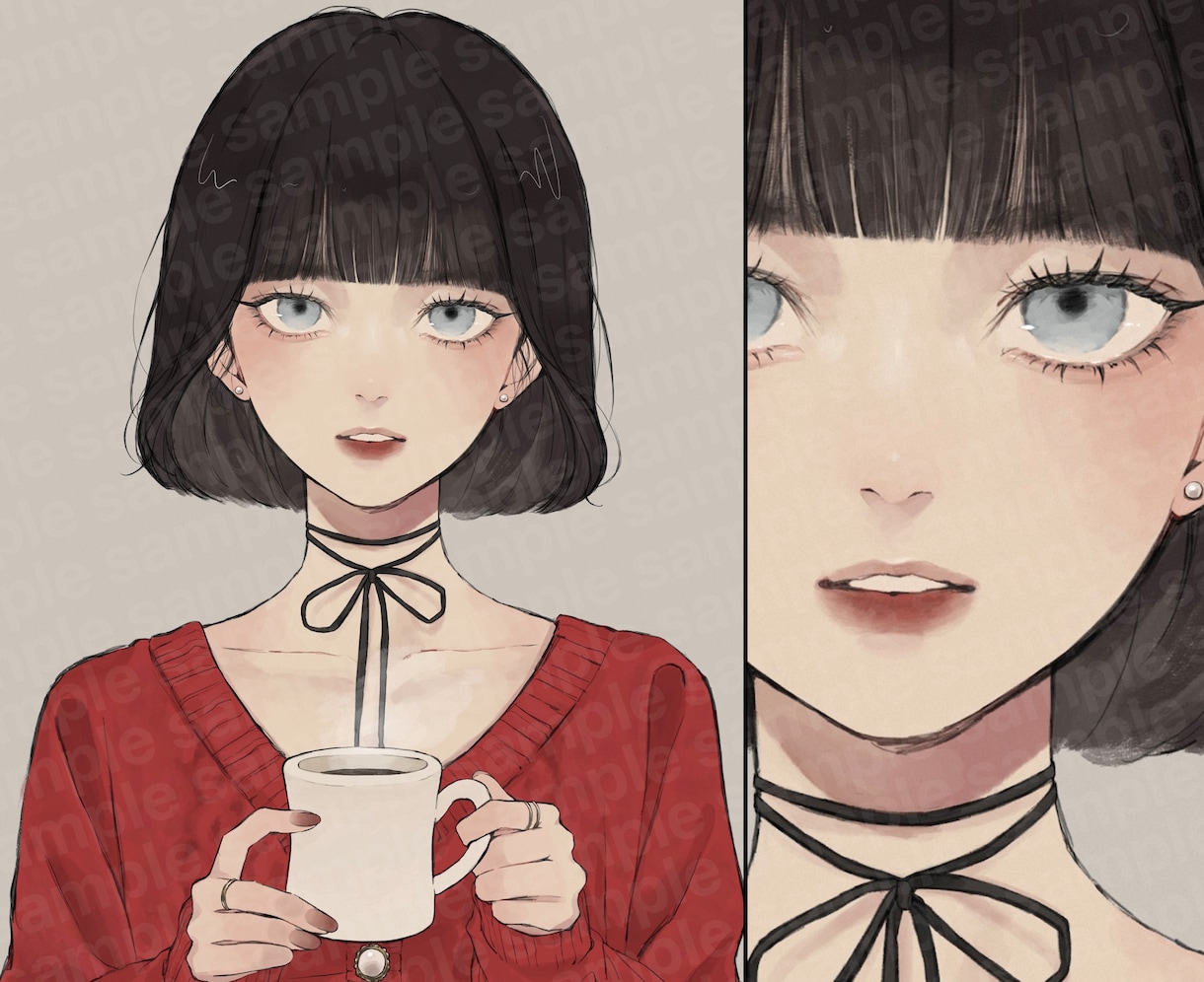 アンニュイで雰囲気のあるイラスト描きます ⭐︎アイコン, サムネイルetc. お気軽にご相談下さい！ イメージ2