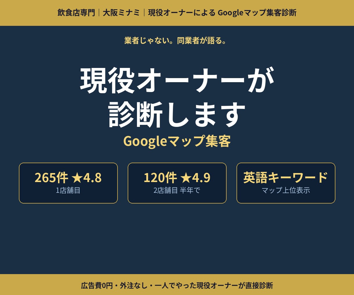 現役の飲食店オーナーがマップ集客を診断します 「飲食店の売上につながるグーグルマップ集客を診断します」 イメージ1