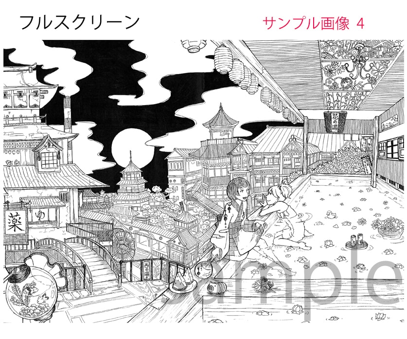 線画でフレームや背景お描きします 単色でもインパクト大のイラスト イメージ5