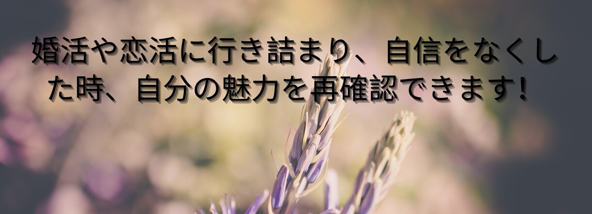 恋愛、結婚につながる貴方の魅力をお伝えします 婚活、恋活を頑張っている方向けです。 イメージ3