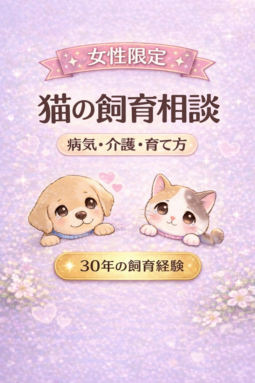 女性限定｜猫の病気や飼育の悩みお聞きします 出産から介護まで経験者だから安心して何でも話せます イメージ1