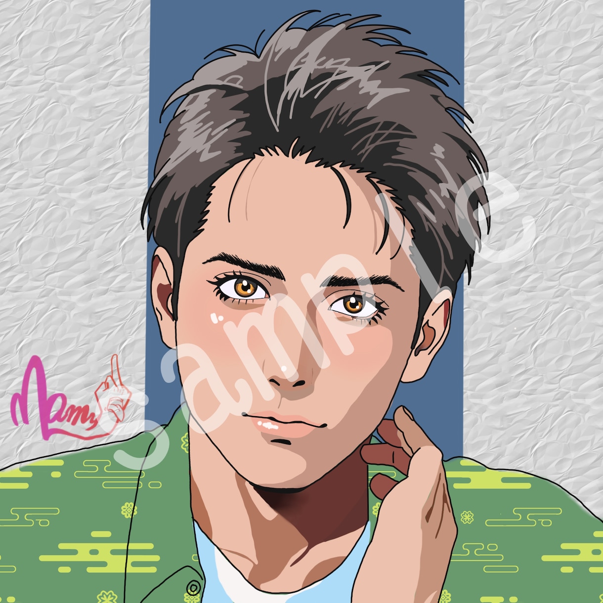 写真を元に似顔絵を描きます プレゼント･アイコン用にオススメです！ イメージ1