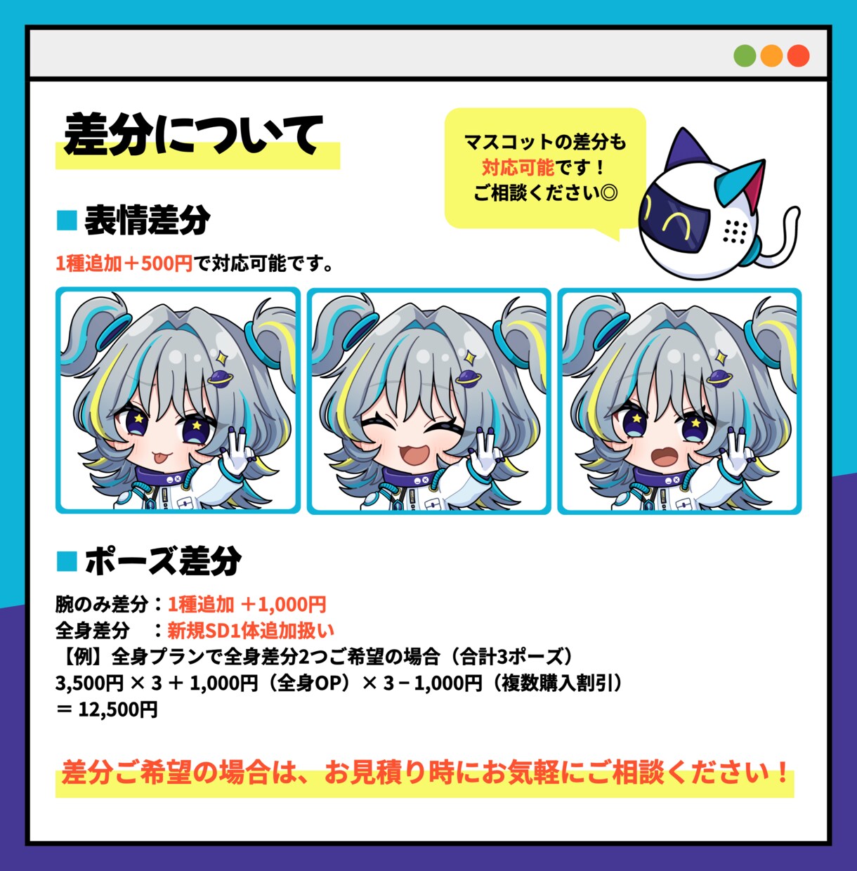 商用利用OKのSDミニキャラ描きます 配信・SNS・グッズに使える表情が可愛いSDイラスト イメージ3