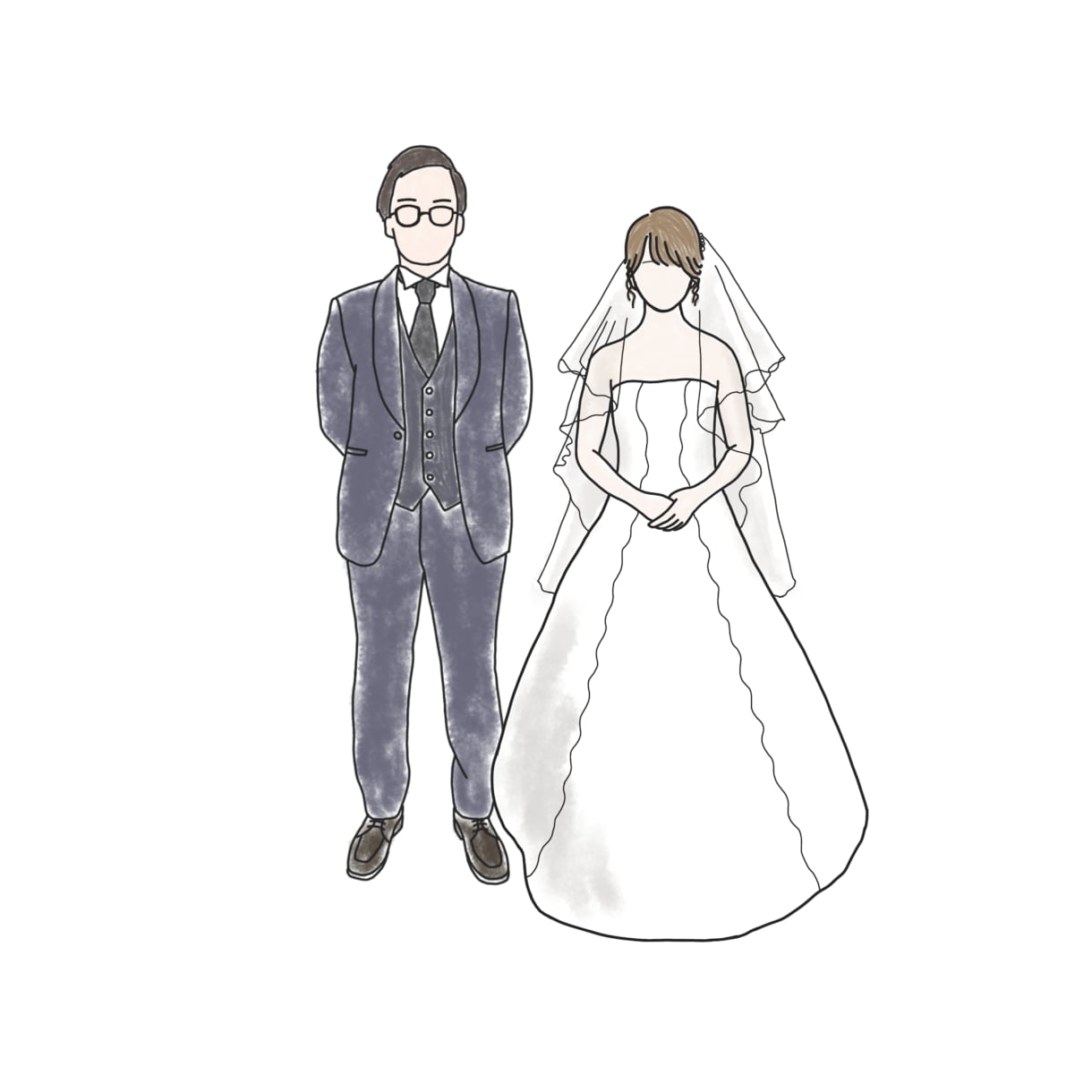 写真からシンプルな人物イラストを描きます SNSアイコン・家族の記念・日常。写真の雰囲気をやさしく形に イメージ4
