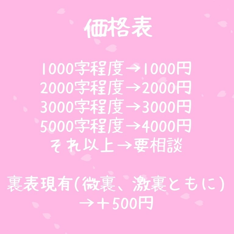 あなたの大切な方の夢小説、書きます 小説執筆経験約10年の出品者が夢小説を執筆いたします イメージ1