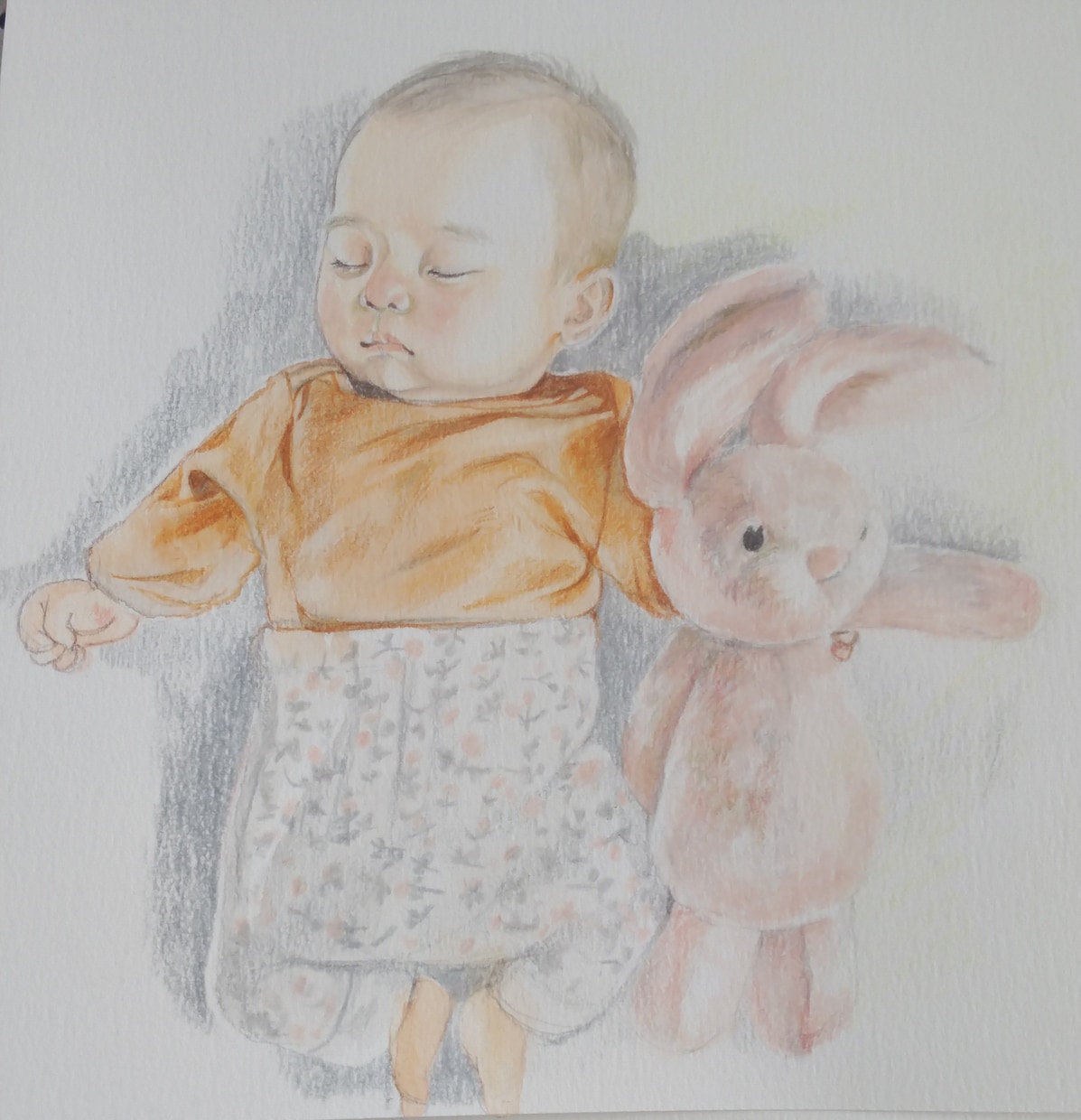 水彩絵の具と色鉛筆で1枚1枚丁寧にお描きします 記念に残る可愛い赤ちゃんの似顔絵 イメージ4