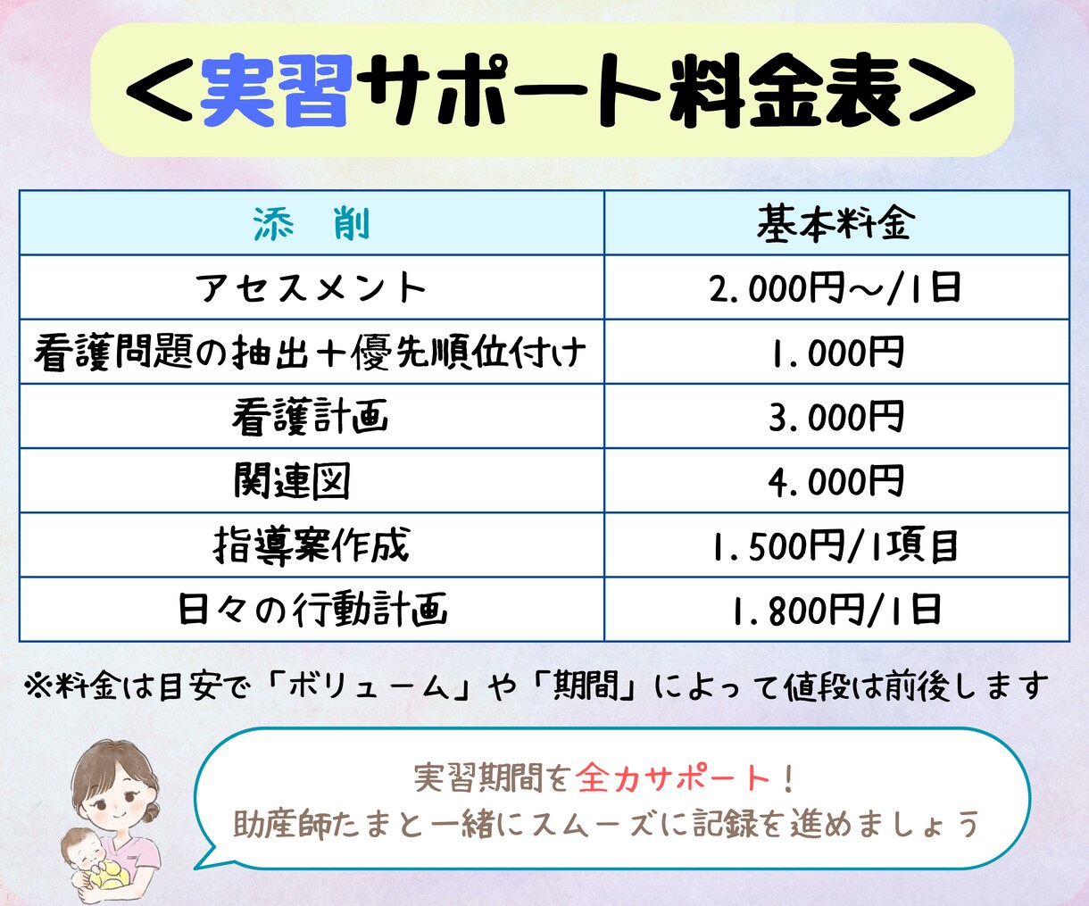 助産師が看護･助産学生の課題・実習をサポートします 看護学生の母性、小児領域や助産学生の実習記録、課題をサポート イメージ3