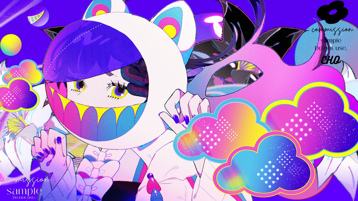 カラフルポップなMV用イラストを描きます オリジナル楽曲MVイラスト、歌ってみた動画サムネイラスト等。 イメージ1